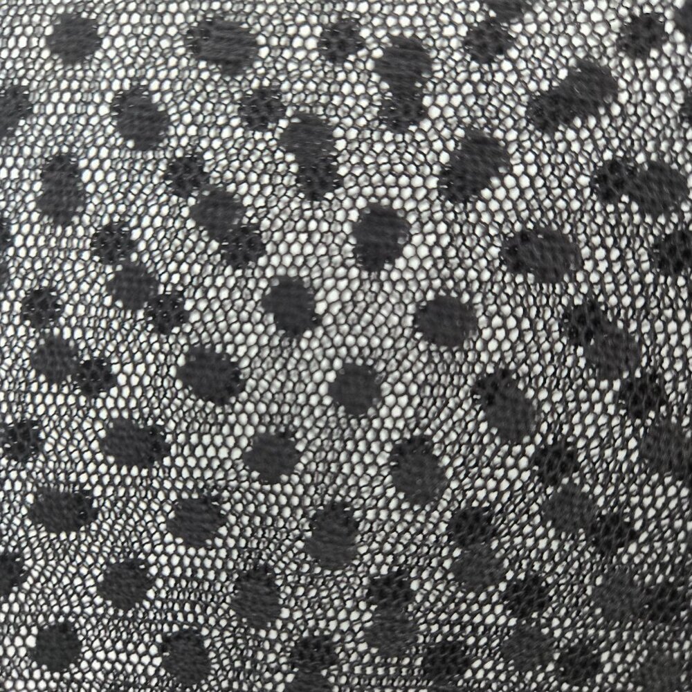 Ambiance Black Semi-Sheer Mesh Polka Dot Long Sleeved Blouse 2x - Picture 6 of 8